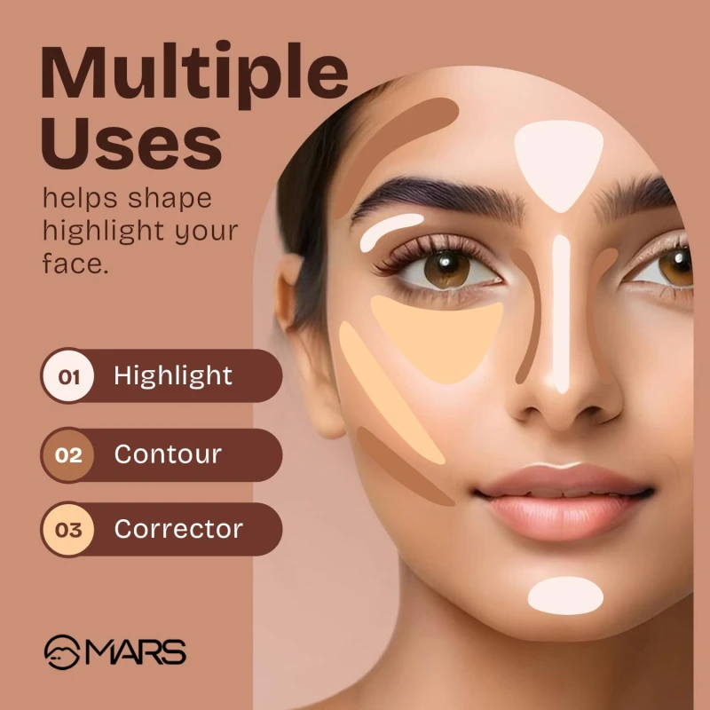 MARS SPF50 PA++++ Cancel Concealer with Radiant Natural Finish (6.0 ml) (01-IVORY VEIL) | Lightweight | Medium to High Coverage | Long-Lasting & Multi-Purpose | Crease Resistant thumbnail 8